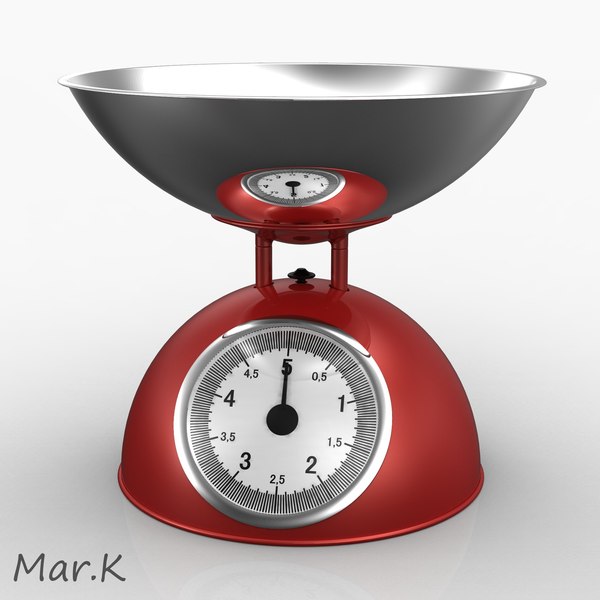 3d retro kitchen scale