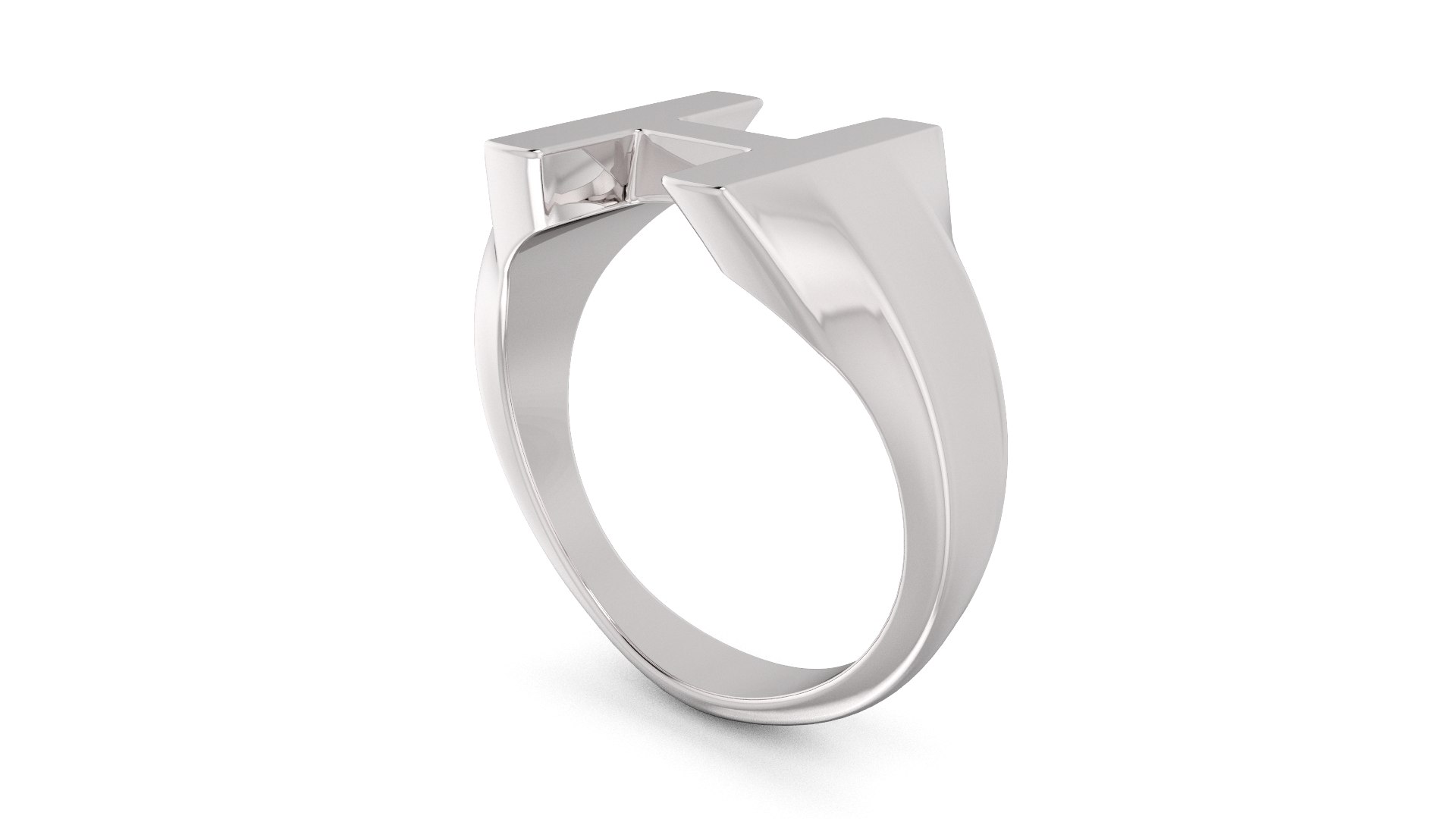 3D Model Alphabet Signet Ring H - TurboSquid 2082754