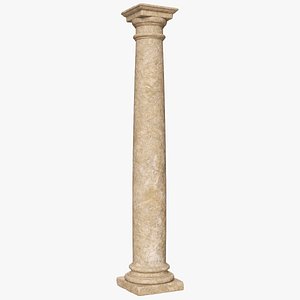3D Eroded Stone Tuscan Column model