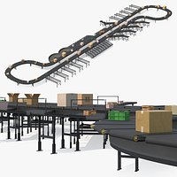 Cross Belt Sorter with Boxes