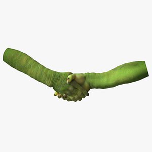 Handshake Green Goblin Hands Rigged 3D model