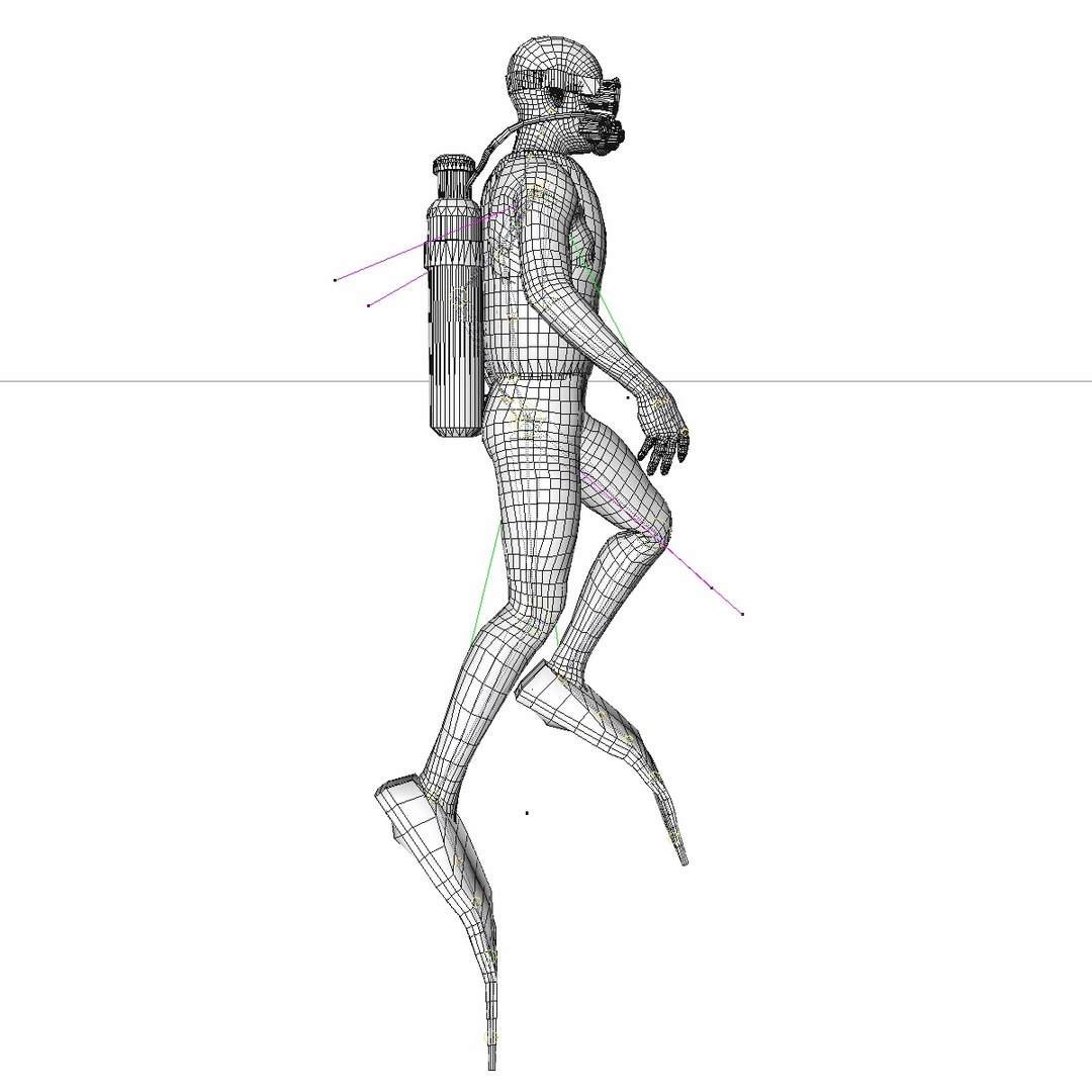 3D Diver Swimming Underwater Rigged - TurboSquid 1257977