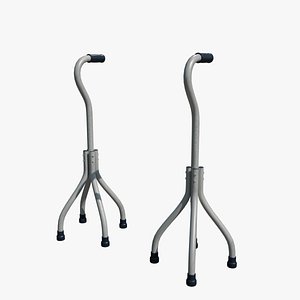 Quadripod Walking Stick 3D model