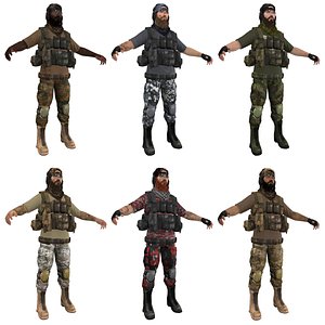 3d model mercenary soldier