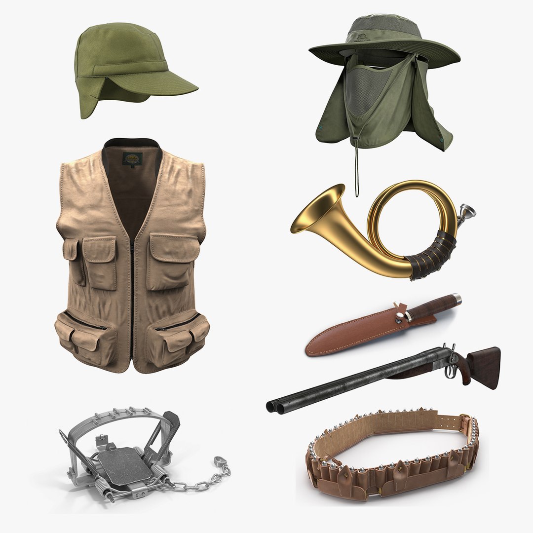 Hunting Equipment Collection 4 3D model preview