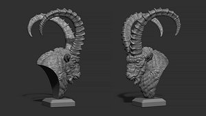 3D model Nubian Ibex bust