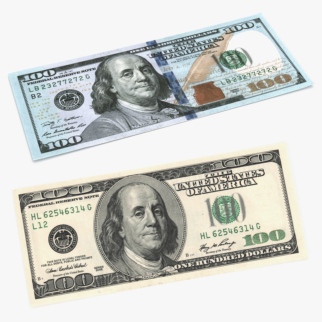 New and Old Design Dollar Bills 3D Models Collection 3D model preview