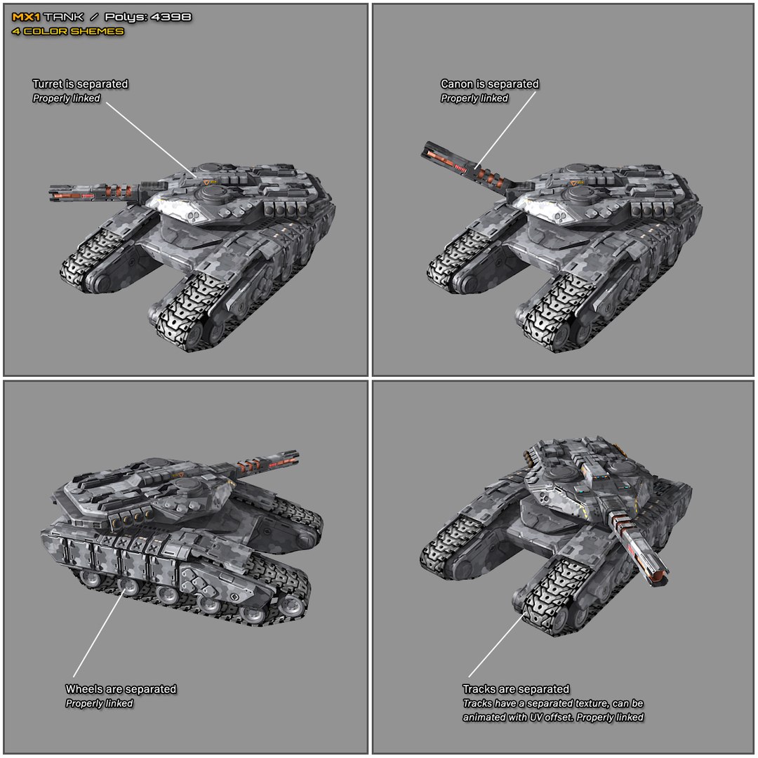 3d Model Scifi Tank Mx1 Sf - Turbosquid 1204078