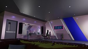 Music Studio  Recording Low-Poly 3D Model