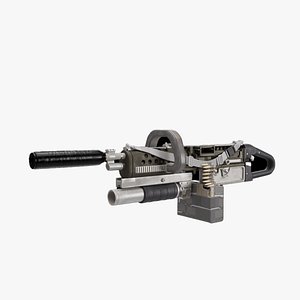 Low Poly Machine Gun 3D