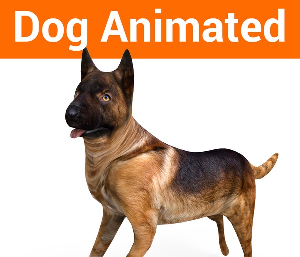 german shepherd dog rigged 3D model