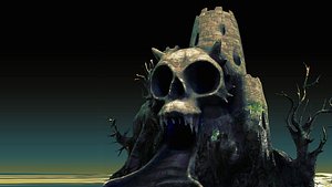 3D model skull castle
