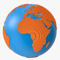 Solid Color Voxel Globe