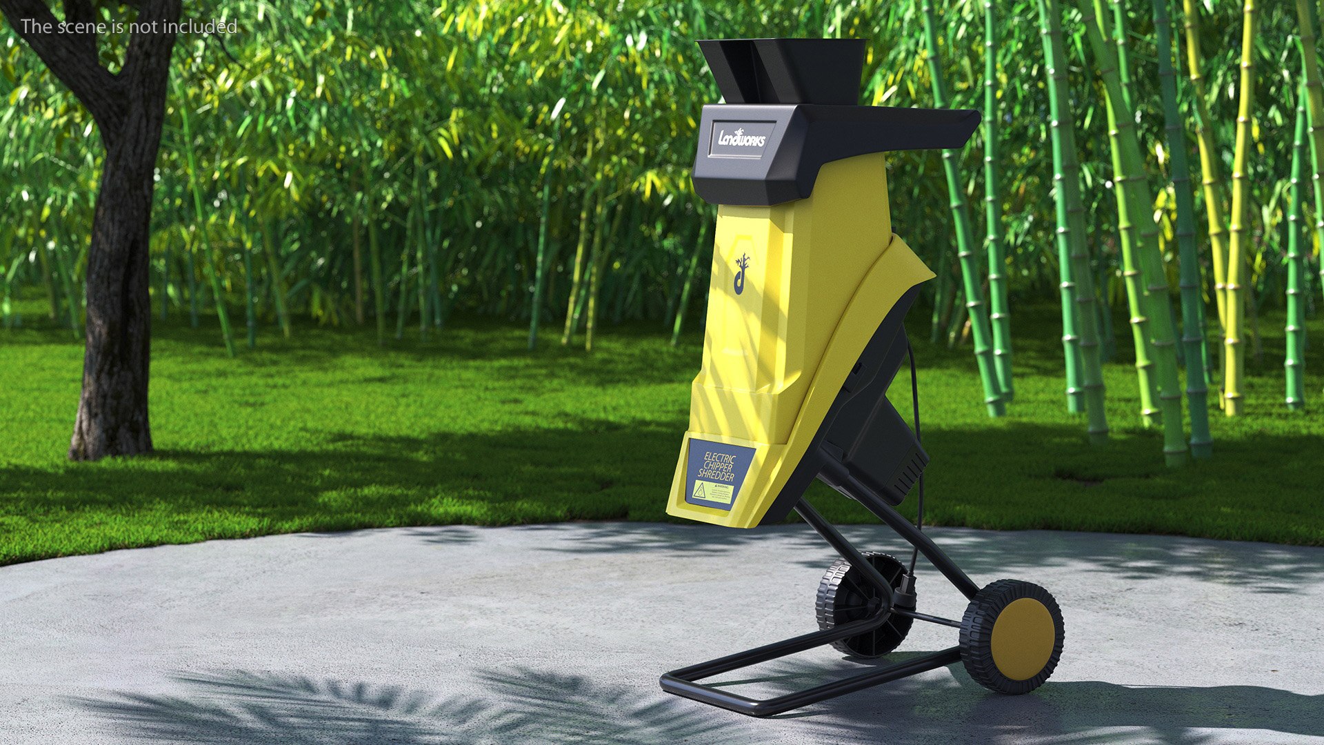 3D Model Compact Wood Chipper Landworks Yellow - TurboSquid 2164129