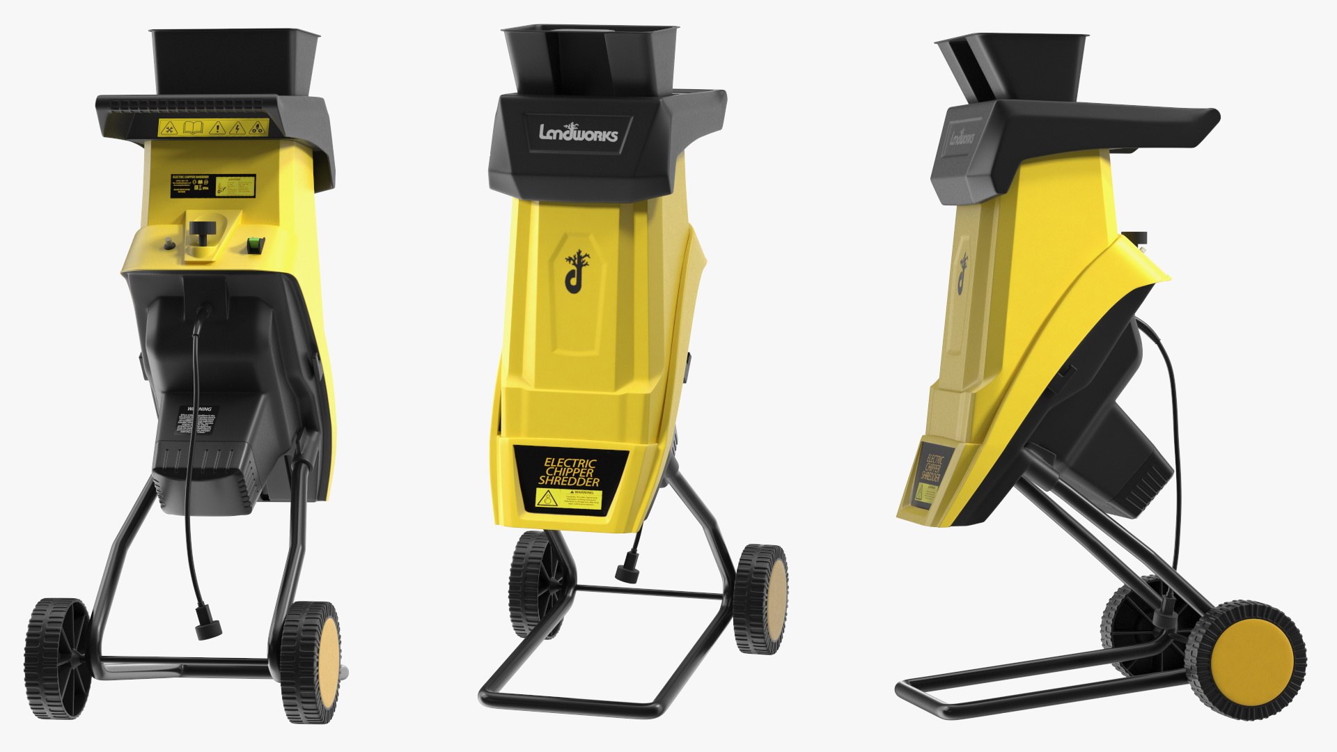 3D Model Compact Wood Chipper Landworks Yellow - TurboSquid 2164129