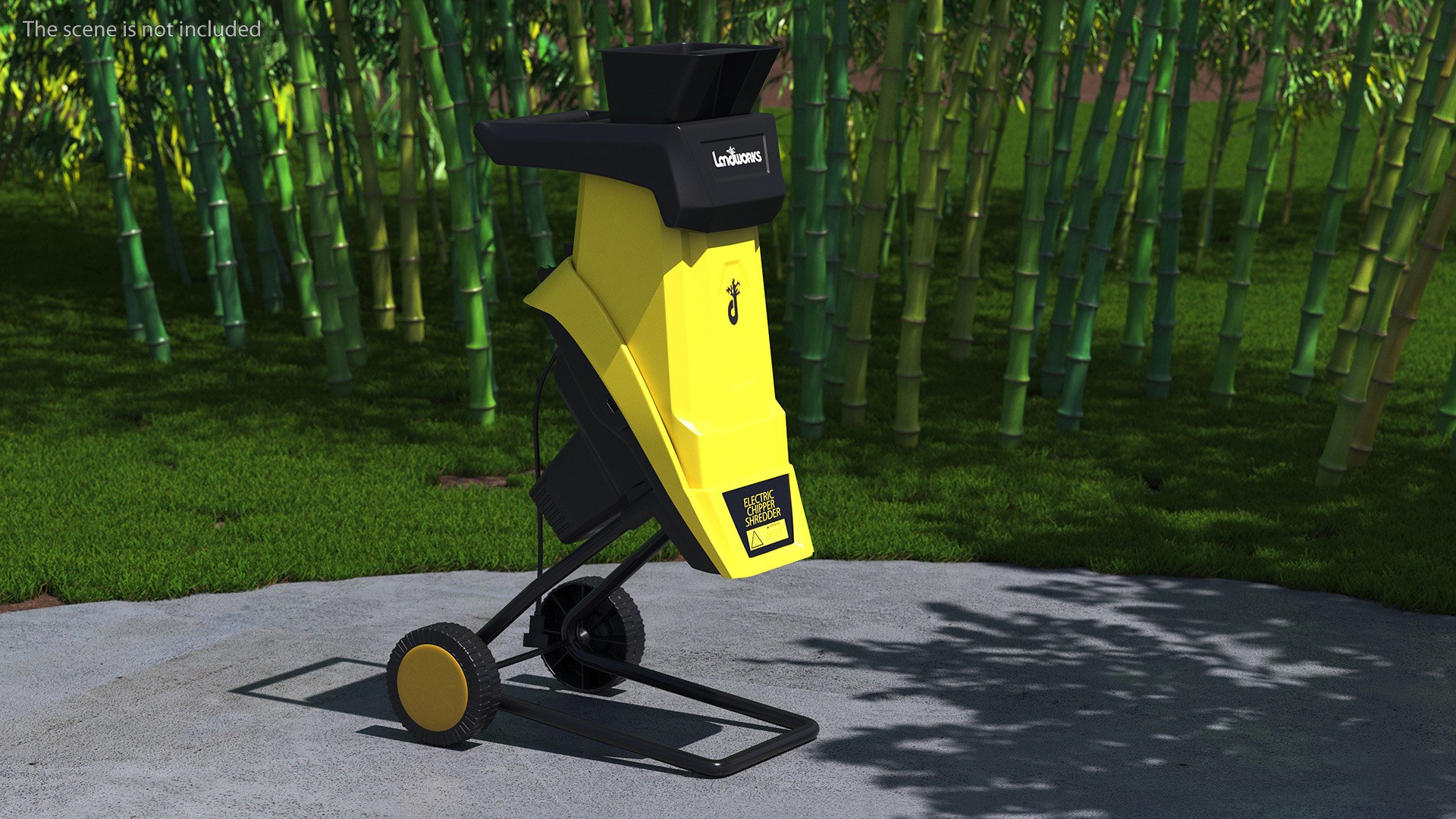 3D Model Compact Wood Chipper Landworks Yellow - TurboSquid 2164129