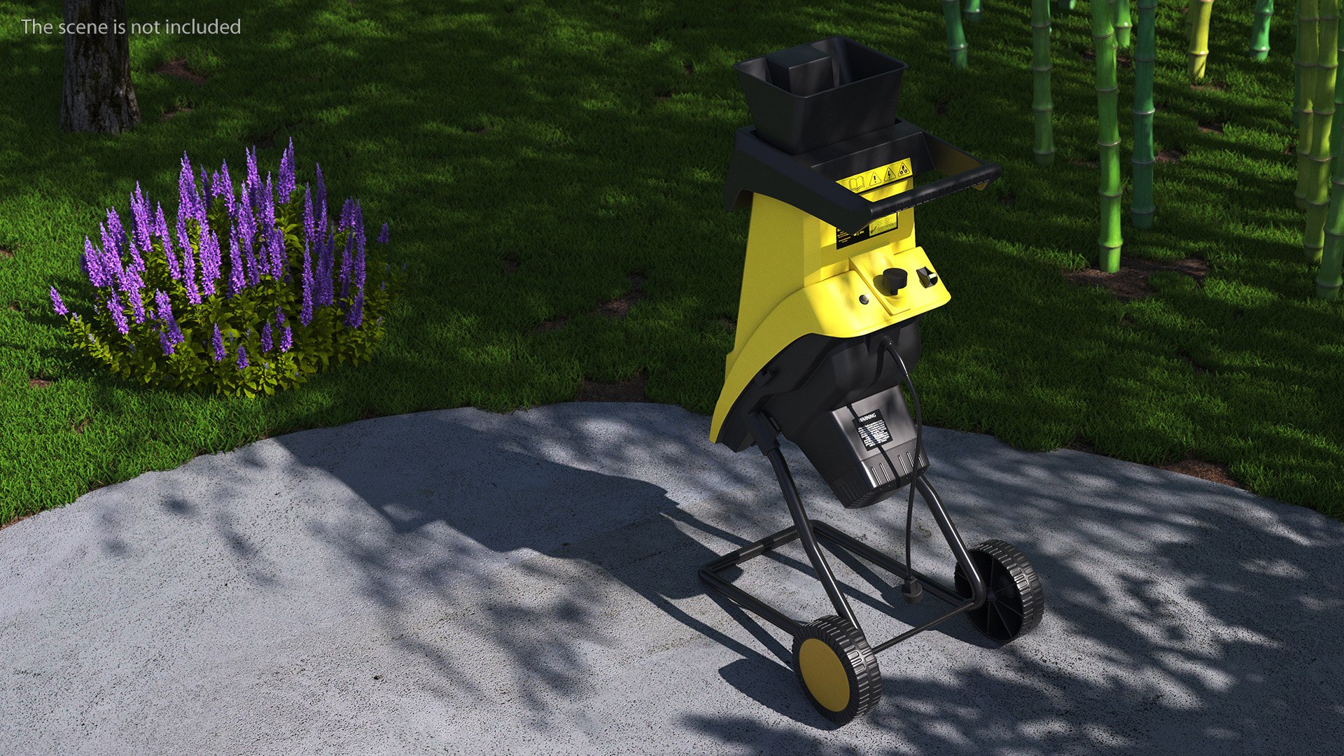 3D Model Compact Wood Chipper Landworks Yellow - TurboSquid 2164129