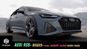 Audi RS6 -Rigged and Render Ready-unreal-vray-redshift 3D
