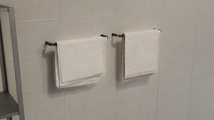 Hand towels hanging on a rack LODs model