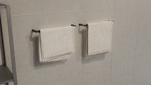 Hand towels hanging on a rack LODs