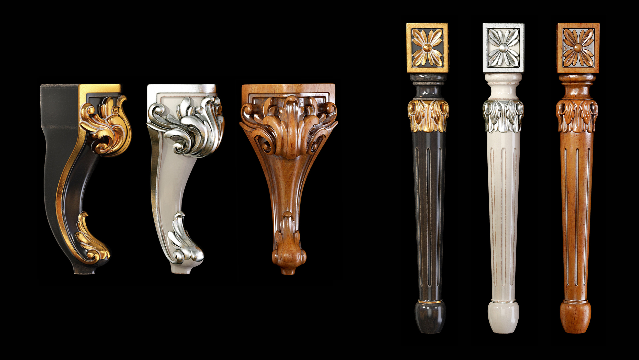 Collection of 30 classic furniture legs Part 1 model TurboSquid 1755268