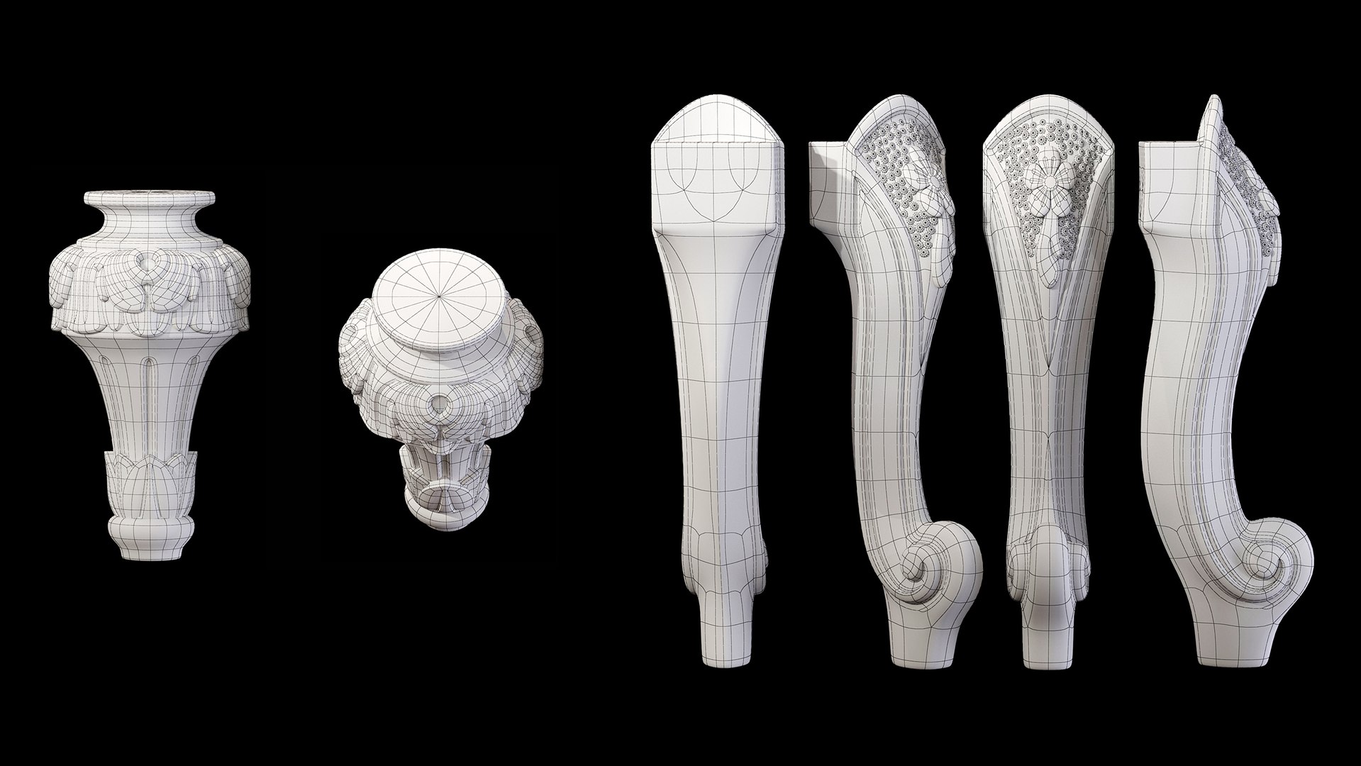 Collection of 30 classic furniture legs Part 1 model TurboSquid 1755268