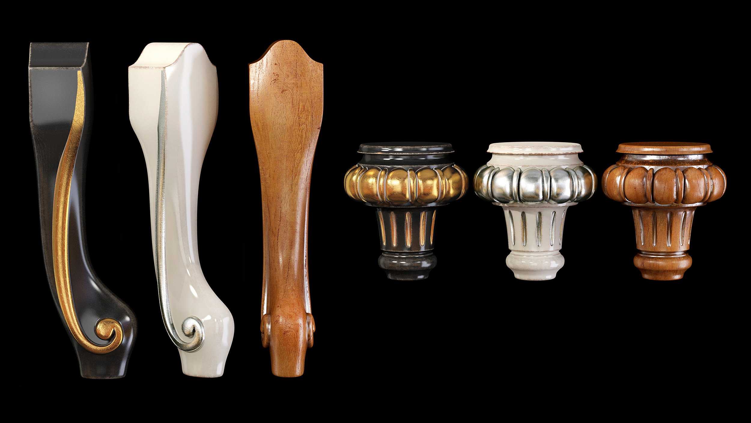 Collection of 30 classic furniture legs Part 1 model TurboSquid 1755268
