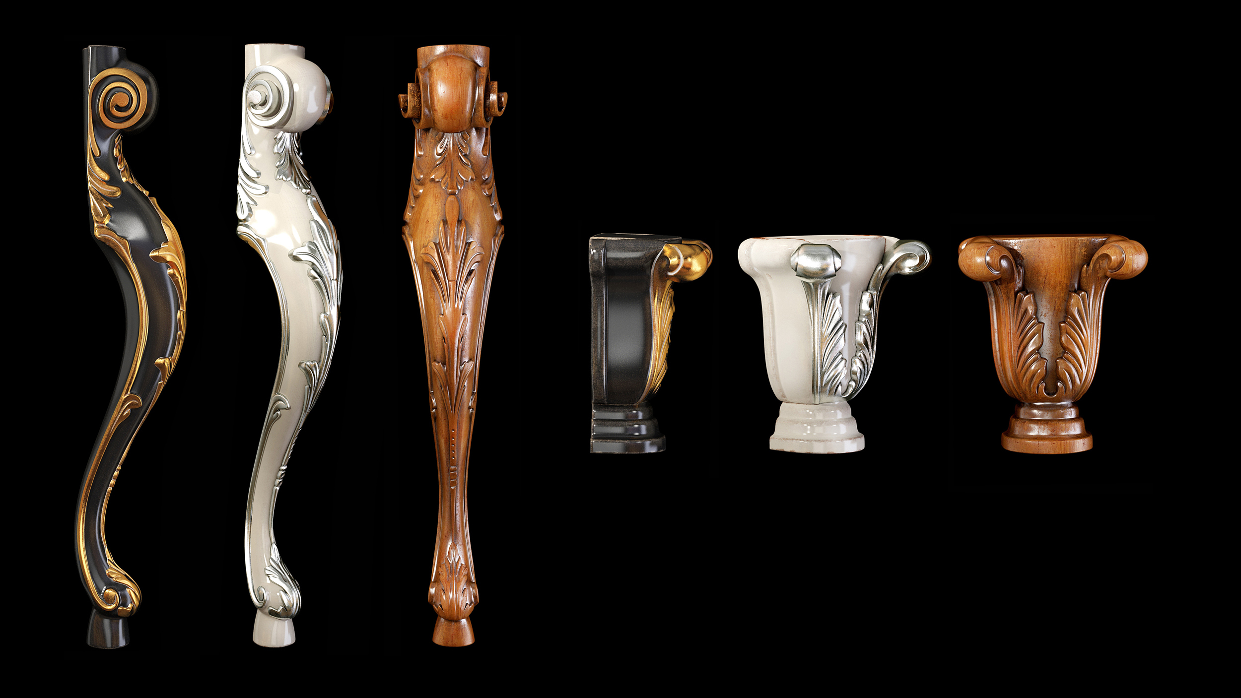 Collection of 30 classic furniture legs Part 1 model TurboSquid 1755268