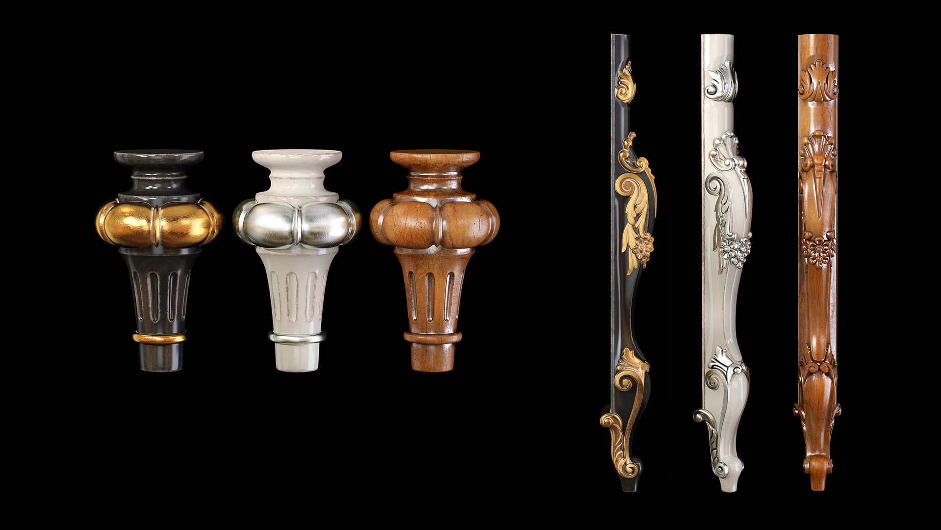 Collection of 30 classic furniture legs Part 1 model - TurboSquid 1755268