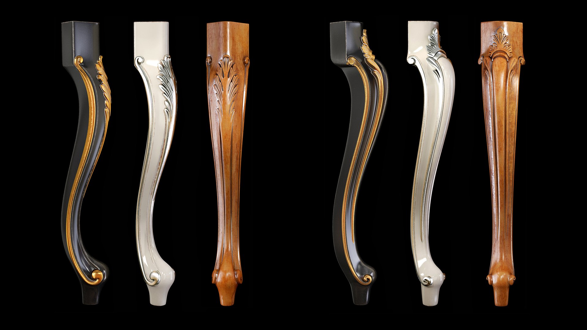 Collection of 30 classic furniture legs Part 1 model TurboSquid 1755268