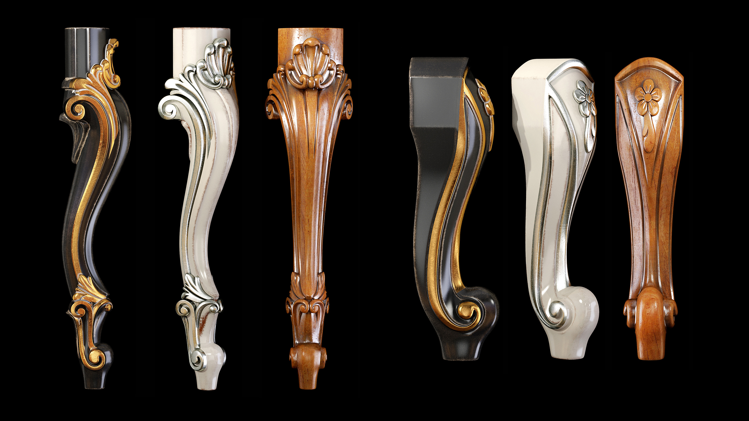 Collection of 30 classic furniture legs Part 1 model TurboSquid 1755268
