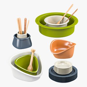 3D dishes kitchen set