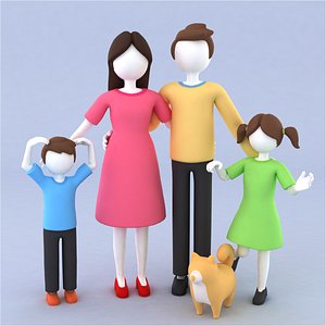 Cartoon Family Character A 3D model