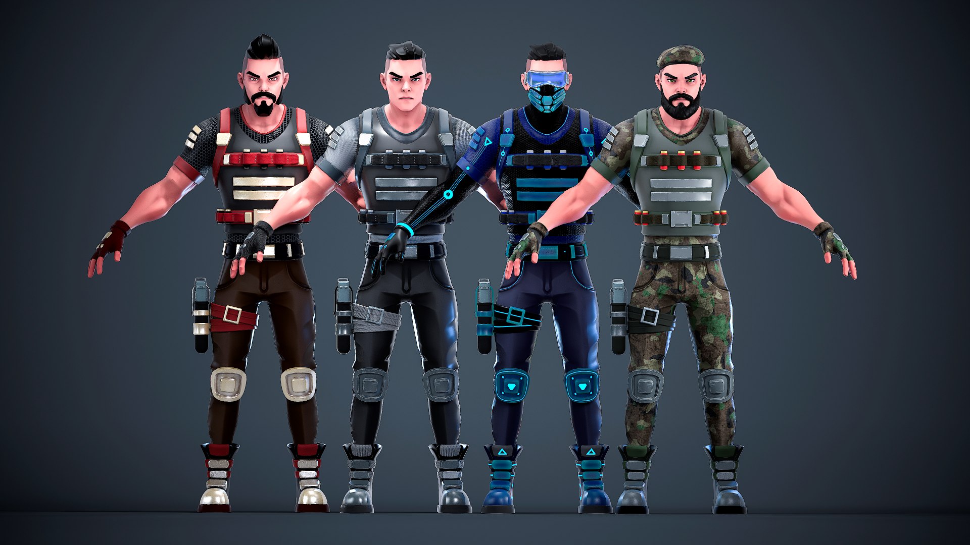 3D Soldier Pack - Stylized Modular Character https://p.turbosquid.com/ts-thumb/AU/zqTwZi/ZH/1/png/1757601303/1920x1080/fit_q87/52a60c5e94b5d1d3d5d478dd1ad2d6e36a79bff3/1.jpg