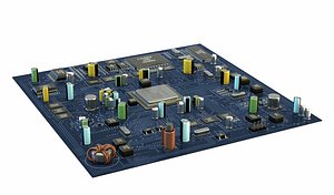 computer motherboard 3d model