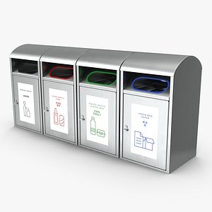Sort Recycling Bins 3D Model 3D model