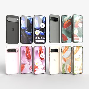 3D model Google Pixel 9 Pro All Colors