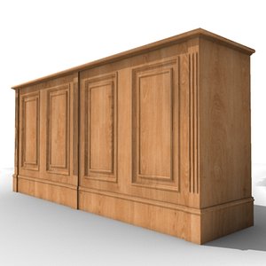 sideboard wood designed 3d max