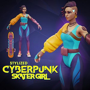 Stylized Cyberpunk 3D Animated Character 3D