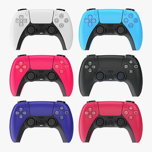 3D model Sony PlayStation 5 DualSense controllers