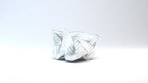 3D crushed paper ball model