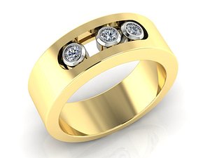 ring movable stones 3D model