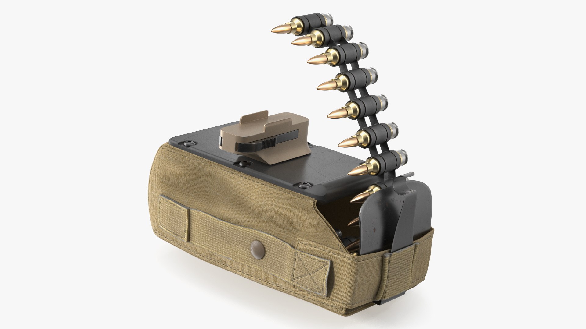 Soft Ammunition Bag with Linked Cartridges 3D model preview