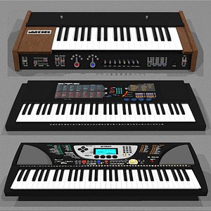 3d c4d piano synthesizer keyboard
