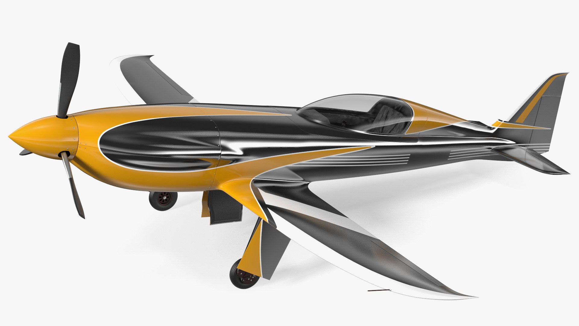 All Electric Aircraft Rigged 3D model preview