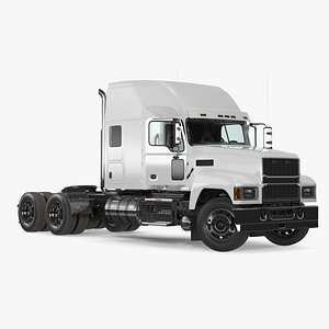 3D 2025 Semi Truck White Rigged for Cinema 4D