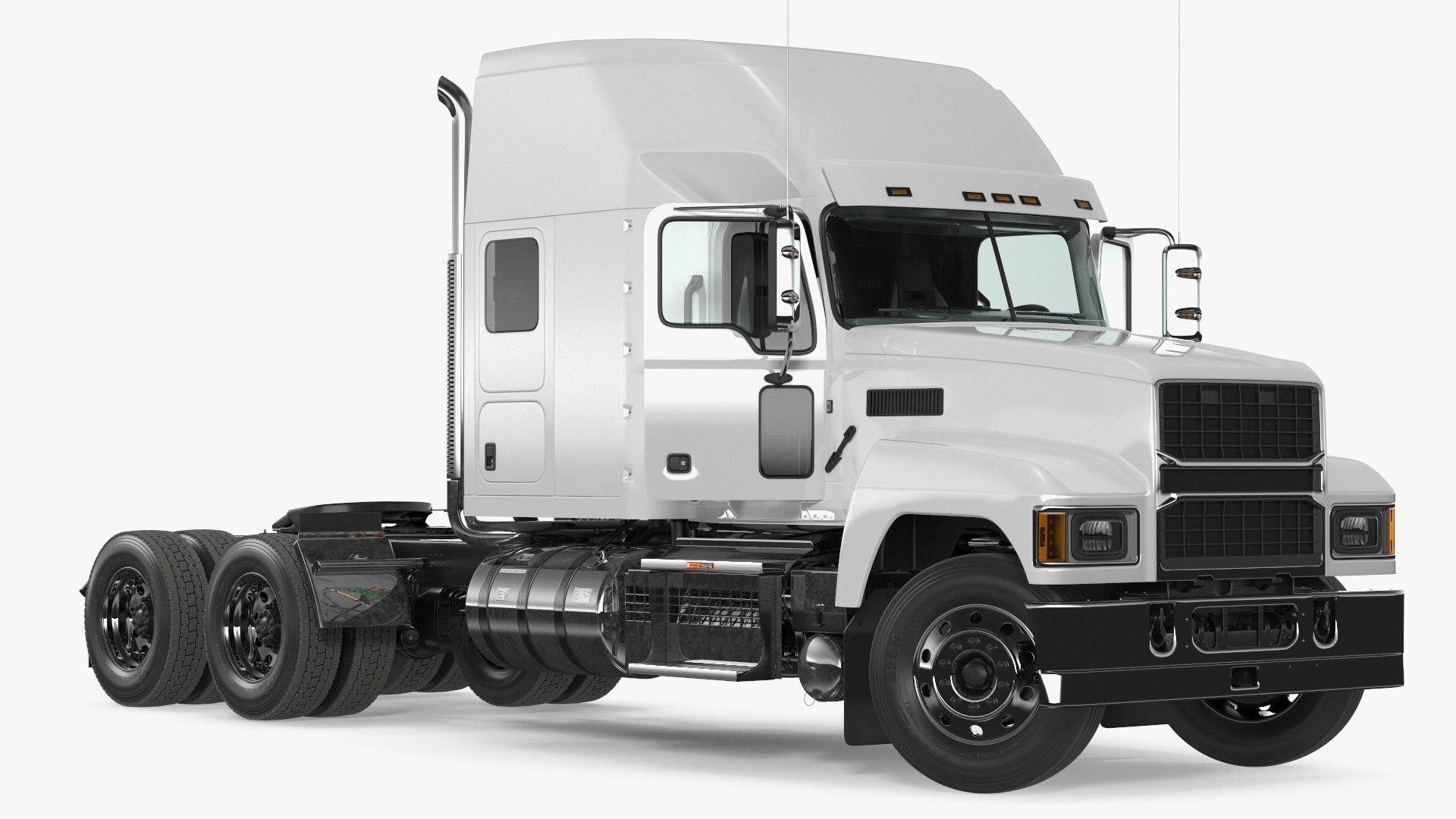 2025 Semi Truck White Rigged for Cinema 4D 3D model preview