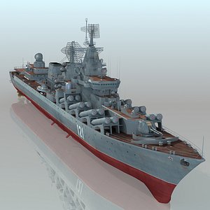 3D Russian Navy Cruiser Slava Class Moscow