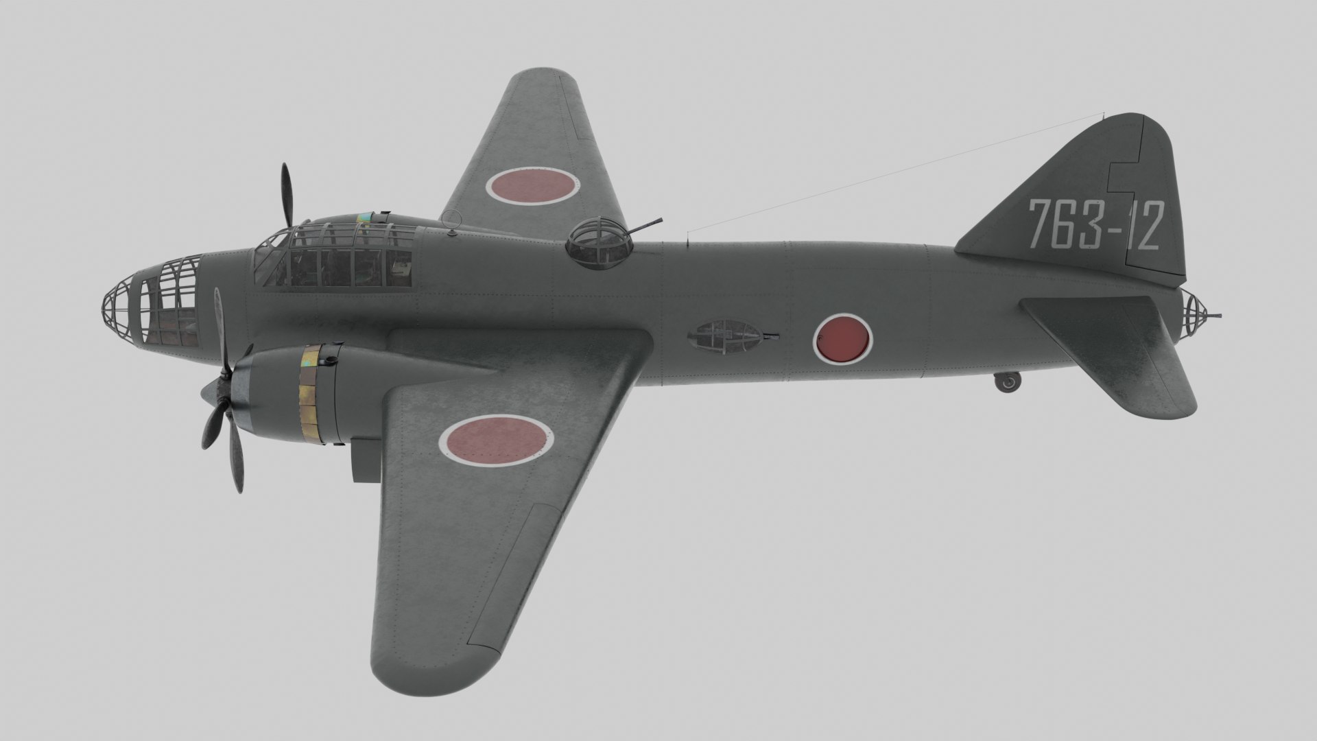 3D Mitsubishi G4M Airplane model TurboSquid 2003563