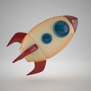 cartoon rocket 3D model